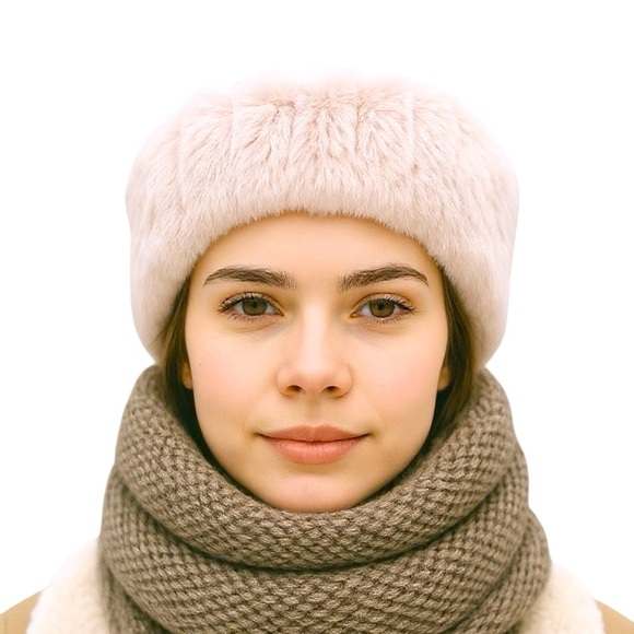 UGG Faux Fur Soft & Warm Headband Ear Muff One Size NWT Pink - Picture 1 of 7
